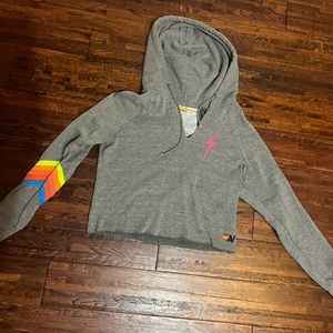 Aviator Nation bolt stitch chevron hoodie